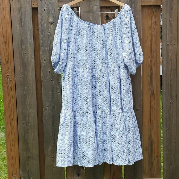 JILLIAN HARRIS LIFE AT HOME EYELET DRESS Women's Size 2XL Plus Size BEAUTIFUL - Picture 3 of 5